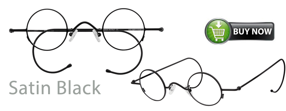 Satin Black Round Eyeglasses