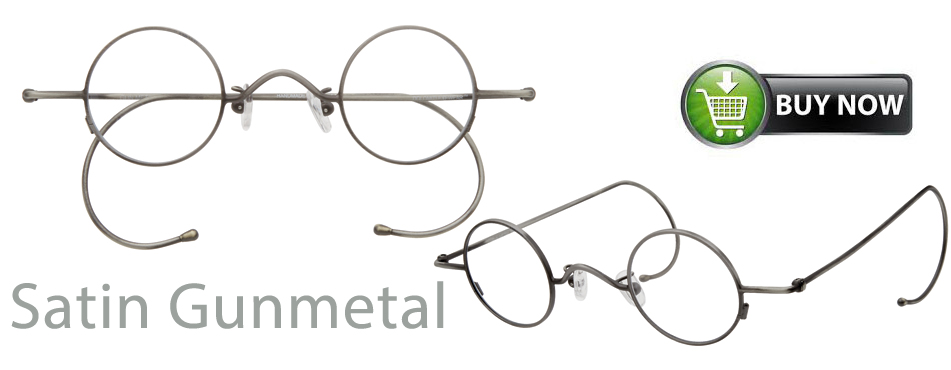 Satin Gunmetal Round Eyeglasses