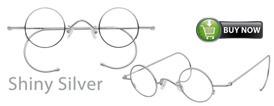 Shiny Silver Round Eyeglasses