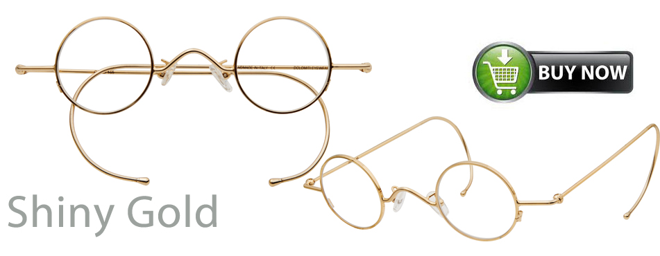 Shiny Gold Round Eyeglasses